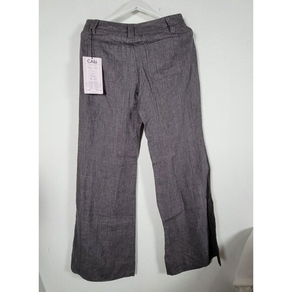 CAbi Womens Gray Slate Linen Sailor Pants Size 8 Wide Leg Casual 371New $98 - Picture 2 of 12